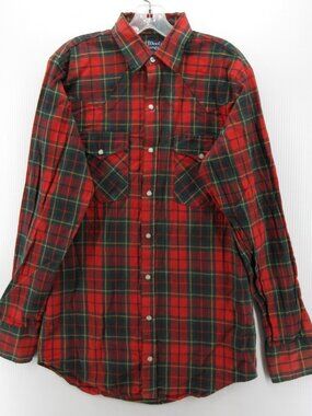 VINTAGE Dee Cee Rangers Shirt Medium Tall Flannel Western Pearl Snap